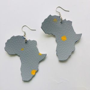 African shaped Leather earrings